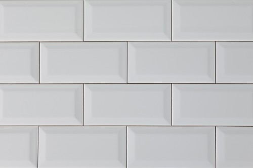 METRO WHITE BEVELLED EDGE WALL TILE 100X200MM