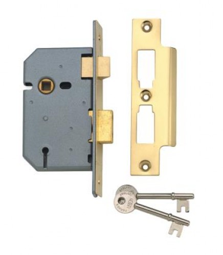 UNION 2277 3 LEVER MORTICE LOCK SATIN CHROME 3"