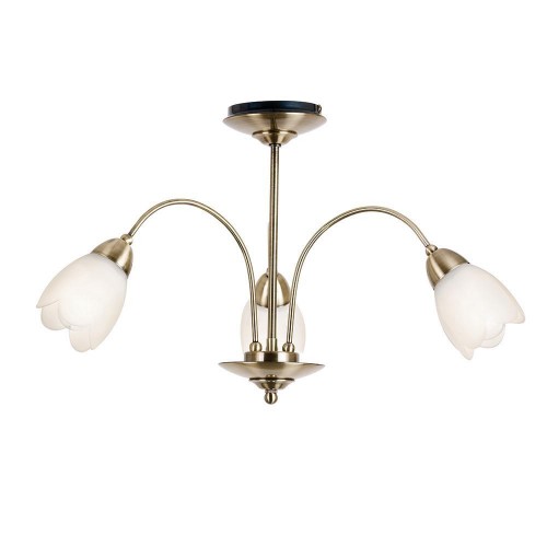 PETAL ANTIQUE BRASS 3 LIGHT PENDANT 