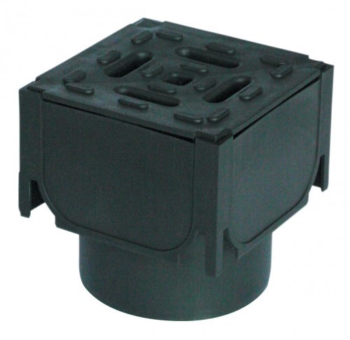 HEXDRAIN BLACK PLASTIC CORNER UNIT WITH GRATING 