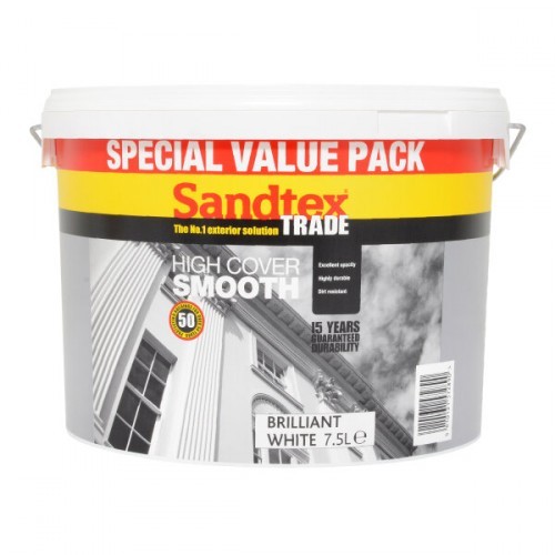 7.5LTR WHITE SMOOTH SANDTEX EXTERIOR VALUE PACK