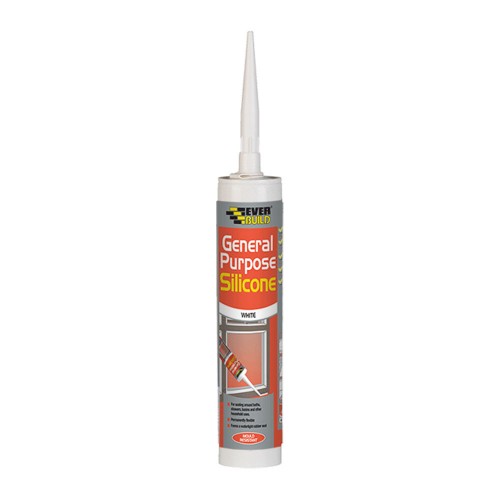 EVERBUILD GENERAL PURPOSE SILICONE SEALANT WHITE 280ML