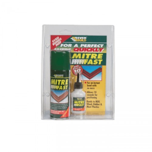 EVERBUILD MITRE FAST TWO PART BONDING KIT, 50G ADHESIVE/200ML ACTIVATOR