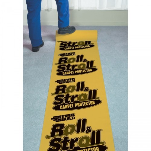 ROLL & STROLL PREMIUM CARPET PROTECTOR SELF ADHESIVE FLOOR PROTECTION FOR CARPETS YELLOW 600MMX25M