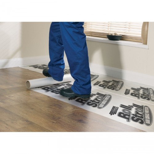 EVERBUILD ROLL & STROLL HARD SURFACE PROTECTOR SELF ADHESIVE FLOOR PROTECTOR CLEAR 600MMX25M