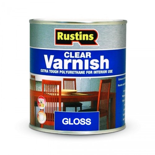 RUSTINS POLYURETHANE VARNISH CLEAR GLOSS 500ML