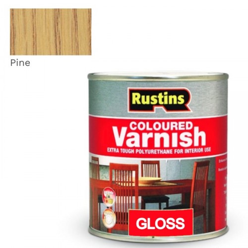 RUSTINS POLYURETHANE COLOURED VARNISH PINE GLOSS 250ML