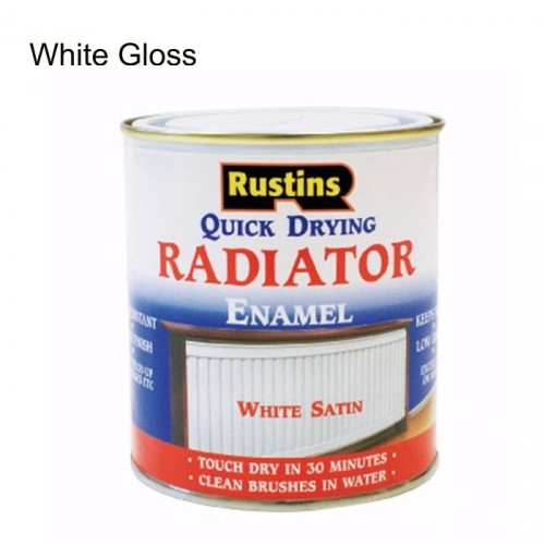 RUSTINS QUICK DRYING RADIATOR ENAMEL GLOSS WHITE 250ML