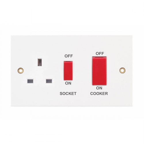 45A COOKER SWITCH WITH SOCKET