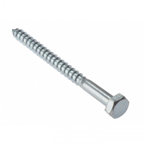 M6X40 HEX HD COACH SCREW ZINC PLATED PACK OF 10