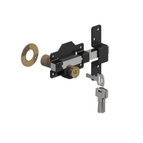 GATEMATE PREMIUM RIMLOCK DOUBLE LOCK/BOLT 70MM EPOXY BLACK