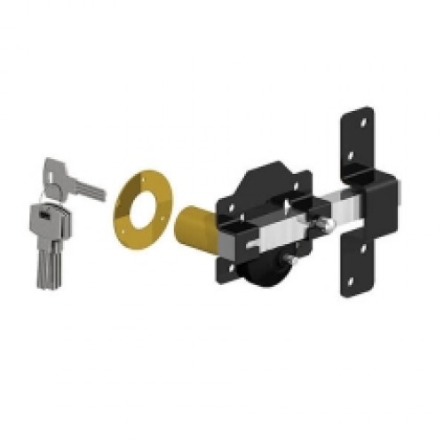 GATEMATE PREMIUM RIMLOCK 70MM LOCK/BOLT TYPE B EPOXY BLACK