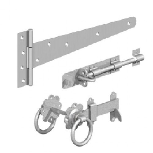 GATEMATE SIDE GATE KIT WITH RING GATE LATCH BRIGHT ZINC PLATED