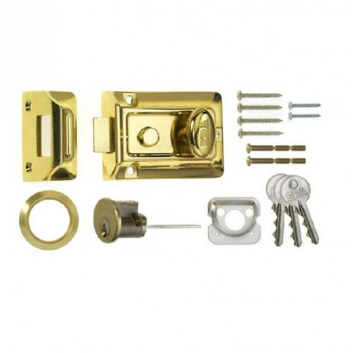 ERA TRADITIONAL NIGHTLATCH STANDARD 60MM BRASS/BRASS