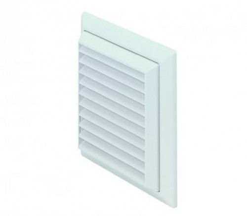 DOMUS LOUVRED GRILLE ROUND TO RECTANGLE WHITE 100MM