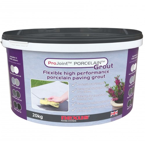 NEXUS PORCELAIN GROUT 20KG TUB BASALT