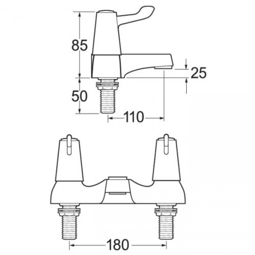 METHVEN/DEVA LEVER ACTION DECK BATH FILLER