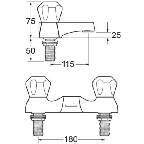 METHVEN/DEVA PROFILE DECK BATH FILLER