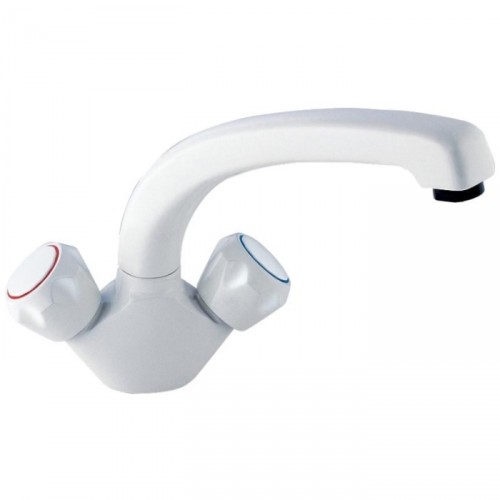 METHVEN/DEVA PROFILE MONO SINK MIXER WHITE