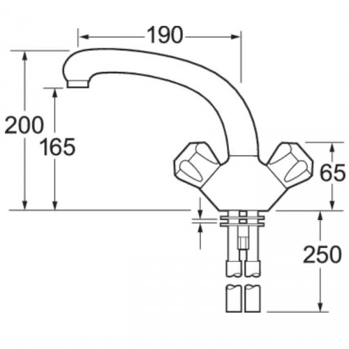 METHVEN/DEVA PROFILE MONO SINK MIXER WHITE