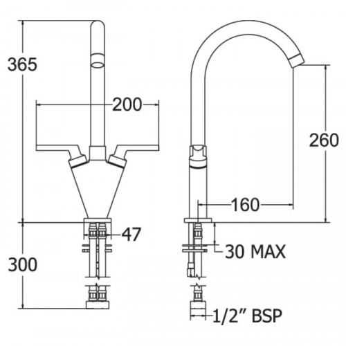 METHVEN/DEVA LEVER MONO SINK MIXER