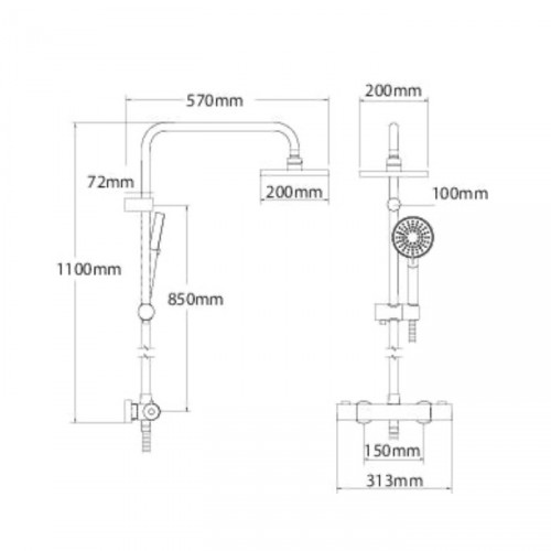 METHVEN/DEVA DYNAMIC BAR SHOWER COMES WITH RIGID RISER