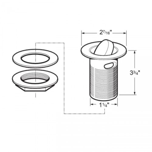 METHVEN/DEVA 1 1/4" BASIN WASTE FLIP TOP