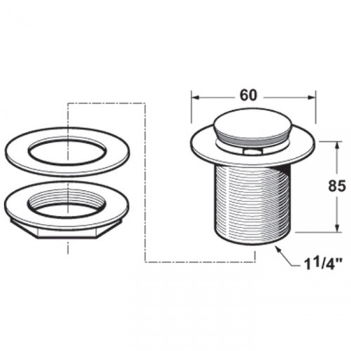 METHVEN/DEVA 1 1/4" BASIN WASTE CLICKER