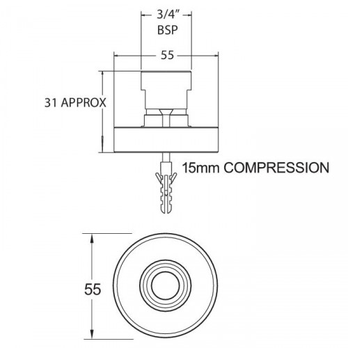 METHVEN/DEVA FAST FIX FOR BAR SHOWER (PER PAIR)