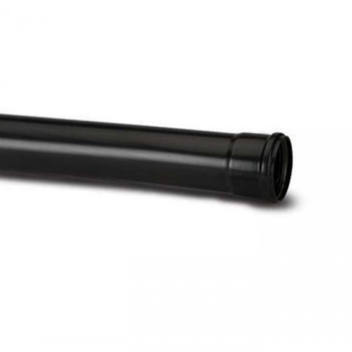 SINGLE SOCKET PIPE 110MM 3M LENGTH BLACK