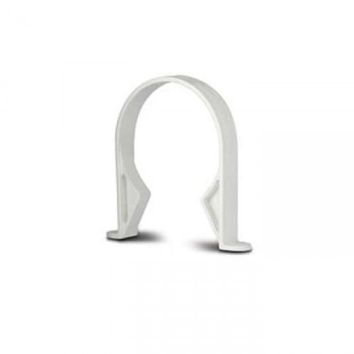 PLASTIC PIPE SADDLE CLIP 110MM WHITE 