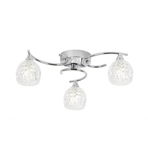 ENDON BOYER 3 LIGHT SEMI FLUSH POLISHED CHROME