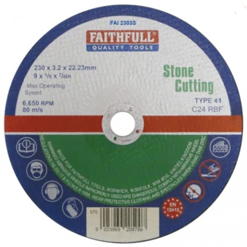 FAITHFULL STONE CUTTING DISC 230MMX3.2MM FLAT