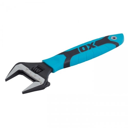 OX PRO ADJUSTABLE WRENCH EXTRA WIDE JAW 8"