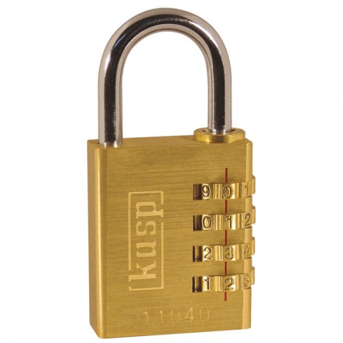 KASP 110 COMBINATION PADLOCK BRASS 40MM