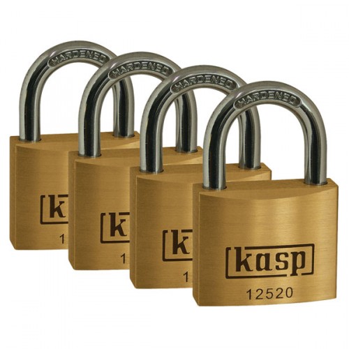 KASP 125 PREMIUM BRASS PADLOCK QUAD 20MM