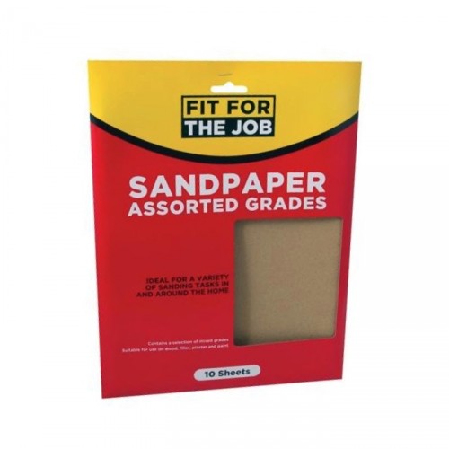 RODO ASSORTED GRIT SANDPAPER PACK OF 10