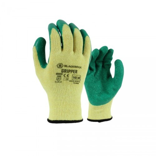 BLACKROCK LATEX GRIPPER GLOVES SIZE 9 YELLOW/GREEN