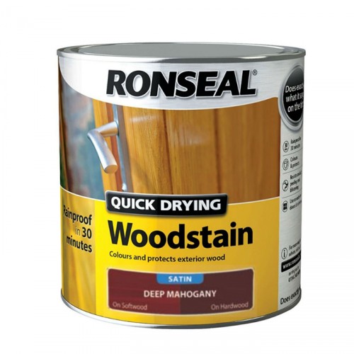 RONSEAL QUICK DRYING WOODSTAIN 750ML SATIN DEEP MAHOGANY