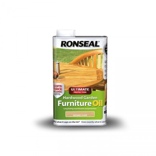 RONSEAL HARDWOOD GARDEN FURNITURE OIL 1L NATURAL CLEAR