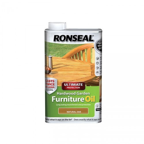 RONSEAL HARDWOOD GARDEN FURNITURE OIL 1L NATURAL OAK