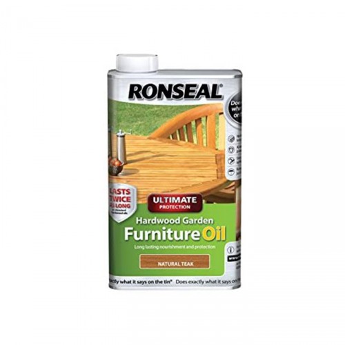 RONSEAL HARDWOOD GARDEN FURNITURE OIL 1L NATURAL TEAK