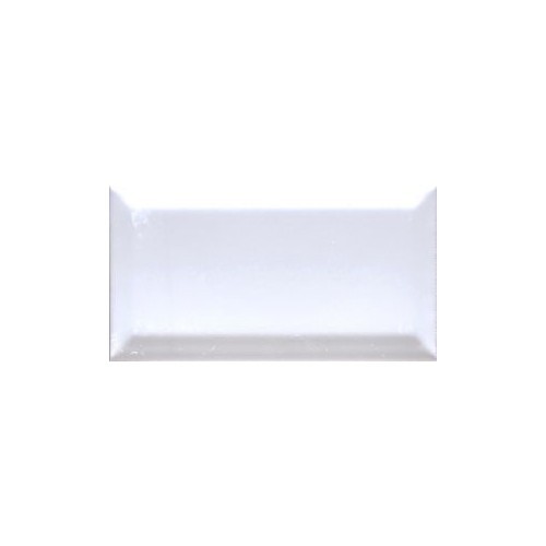 METRO WHITE BEVELLED EDGE WALL TILE 100X200MM