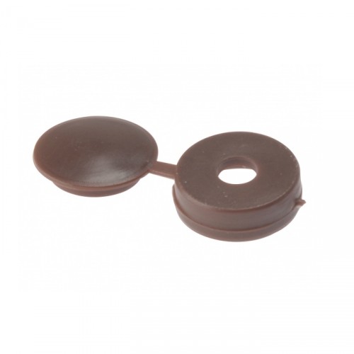 HINGED SCREW COVER CAPS BROWN NO 6-8 BAG OF 100