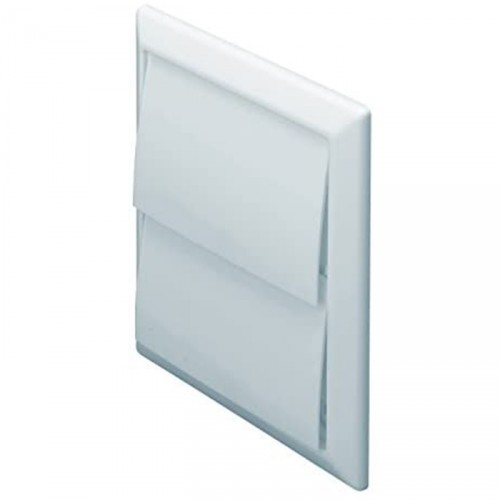DOMUS GRAVITY FLAP GRILLE ROUND TO RECTANGLE WHITE 100MM