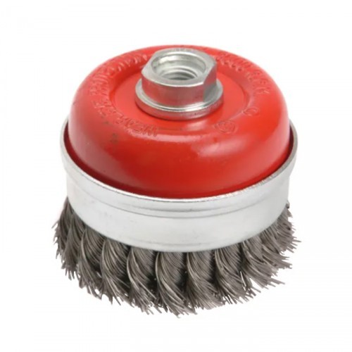 FAITHFULL WIRE CUP BRUSH KNOTTED 80MM
