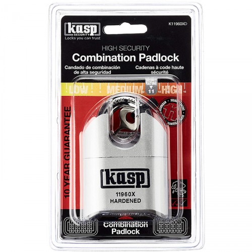 KASP 119 COMBINATION PADLOCK CLOSE SHACKLE 60MM