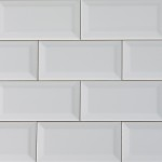 METRO WHITE BEVELLED EDGE WALL TILE 100X200MM