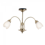 PETAL ANTIQUE BRASS 3 LIGHT PENDANT 