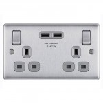 2G USB SOCKET BRUSHED